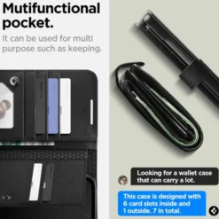 Spigen Samsung|Galaxy A54-Etui Wallet ”s” Plus Galaxy A54 5G Black