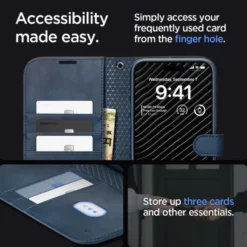 Spigen Na Szyję|Etui Uniwersalne-Etui Wallet ”s” Pro Iphone 15 Pro Navy