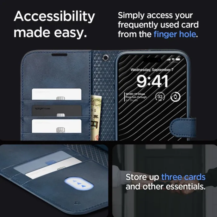 Spigen Na Szyję|Etui Uniwersalne-Etui Wallet ”s” Pro Iphone 15 Pro Navy