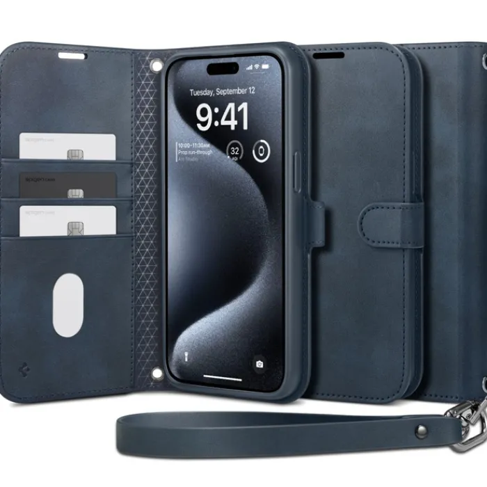 Spigen Na Szyję|Etui Uniwersalne-Etui Wallet ”s” Pro Iphone 15 Pro Navy