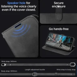 Spigen Na Szyję|Etui Uniwersalne-Etui Wallet ”s” Pro iPhone 15 Pro Black Case