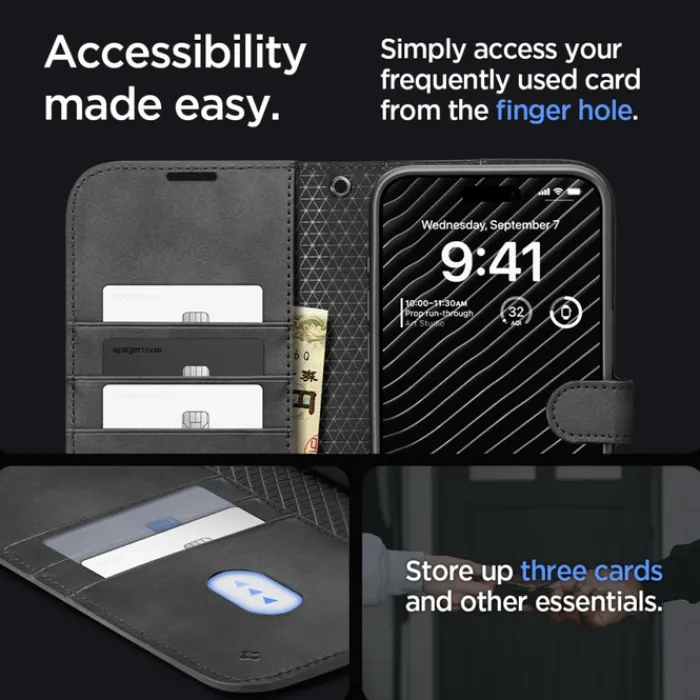 Spigen Na Szyję|Etui Uniwersalne-Etui Wallet ”s” Pro iPhone 15 Pro Black Case