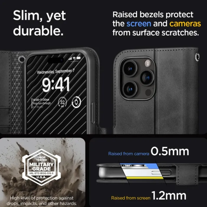 Spigen Na Szyję|Etui Uniwersalne-Etui Wallet ”s” Pro iPhone 15 Pro Max Black Case