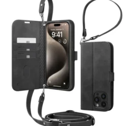Spigen Na Szyję|Etui Uniwersalne-Etui Wallet ”s” Pro iPhone 15 Pro Max Black Case