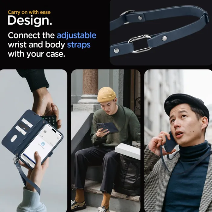 Spigen Na Szyję|Etui Uniwersalne-Etui Wallet ”s” Pro Iphone 15 Pro Max Navy