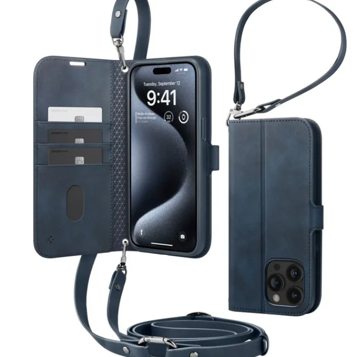 Spigen Na Szyję|Etui Uniwersalne-Etui Wallet ”s” Pro Iphone 15 Pro Max Navy