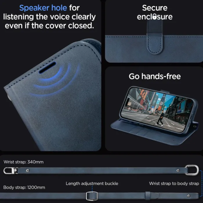 Spigen Na Szyję|Etui Uniwersalne-Etui Wallet ”s” Pro Iphone 15 Pro Max Navy