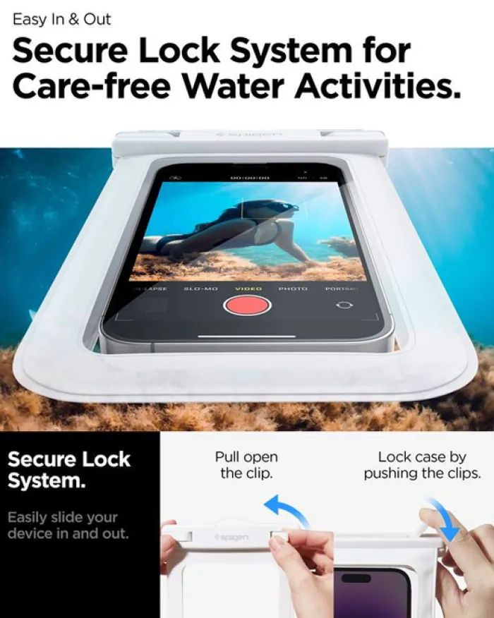 Spigen Etui Wodoszczelne-ETUI WODOODPORNE AQUA SHIELD WATERPROOF CASE A601 2 PACK BIAŁE