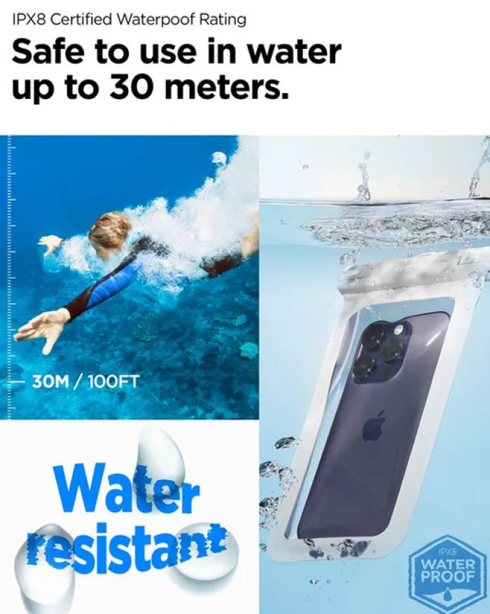 Spigen Etui Wodoszczelne-ETUI WODOODPORNE AQUA SHIELD WATERPROOF CASE A601 2 PACK BIAŁE