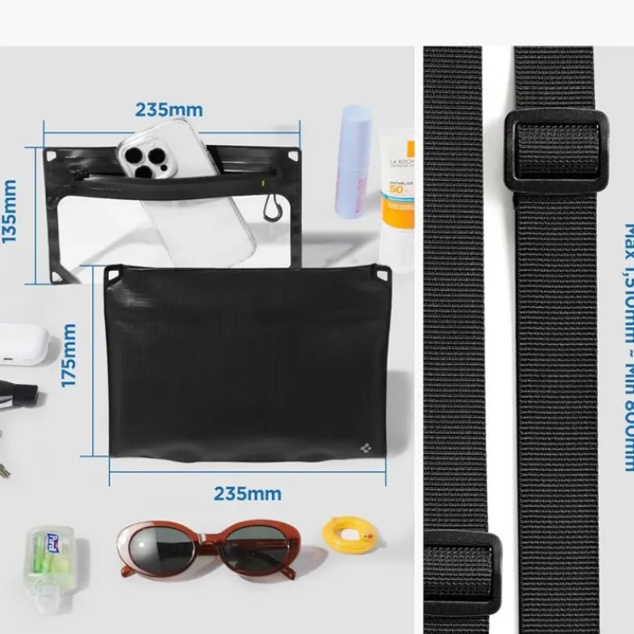Spigen Inne|Etui Wodoszczelne-ETUI WODOSZCZELNE A640 UNIVERSAL WATERPROOF CASE CROSSBAG BLACK