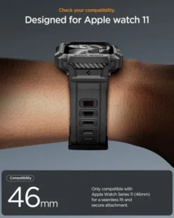 Spigen Apple Watch 11 46Mm|Apple-ETUI Z PASKIEM APPLE WATCH 11 46MM RUGGED ARMOR PRO 2 MATTE BLACK