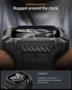 Spigen Apple Watch 11 46Mm|Apple-ETUI Z PASKIEM APPLE WATCH 11 46MM RUGGED ARMOR PRO 2 MATTE BLACK