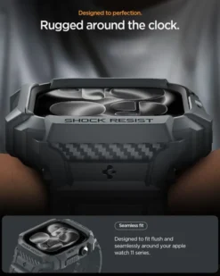 Spigen Apple Watch 11 46Mm|Apple-ETUI Z PASKIEM APPLE WATCH 11 46MM RUGGED ARMOR PRO 2 DARK GRAY