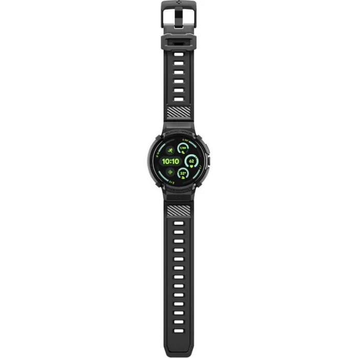 Spigen Google-ETUI Z PASKIEM GOOGLE PIXEL WATCH 4 41MM RUGGED ARMOR PRO + STAND MATTE BLACK