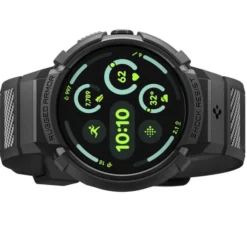 Spigen Google-ETUI Z PASKIEM GOOGLE PIXEL WATCH 4 41MM RUGGED ARMOR PRO + STAND MATTE BLACK