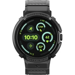 Spigen Google-ETUI Z PASKIEM GOOGLE PIXEL WATCH 4 41MM RUGGED ARMOR PRO + STAND MATTE BLACK