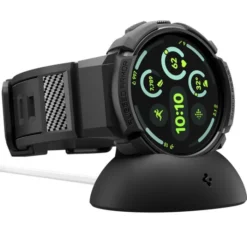 Spigen Google-ETUI Z PASKIEM GOOGLE PIXEL WATCH 4 41MM RUGGED ARMOR PRO + STAND MATTE BLACK