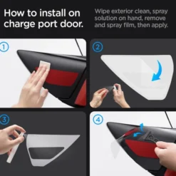 Spigen Tesla-FOLIA OCHRONNA I NAKŁADKA DO PORTU ŁADOWANIA TESLA MODEL Y/3 PROTECTIVE FILM AND WRAP SET FOR CHARGE PORT EU