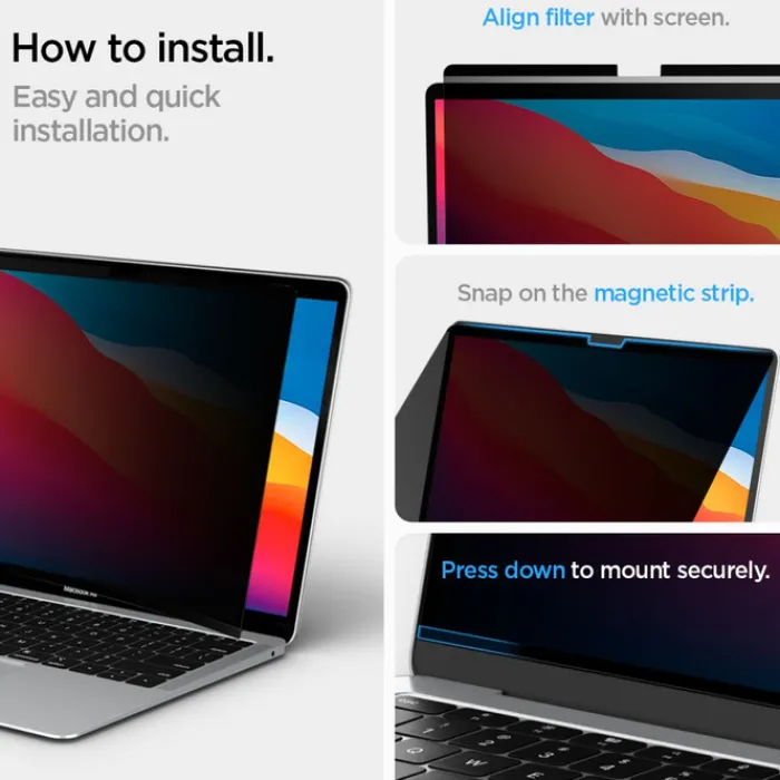 Spigen Macbook Air 13|Macbook-FOLIA PRYWATYZUJĄCA MACBOOK AIR 13 M2 / M3 / M4 / 2023-2025 SAFE VIEW