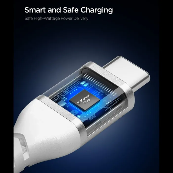 Spigen Kable-KABEL USB-C EB10010CCA ESSENTIAL 100W 100CM BIAŁY