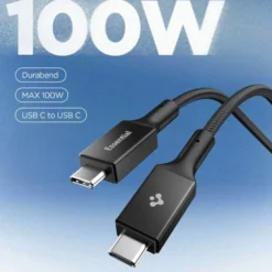 Spigen Kable-KABEL USB-C EB10010CC ESSENTIAL 100W 100CM CZARNY
