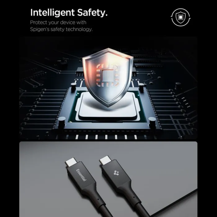 Spigen Kable-KABEL USB-C EB24012CC ESSENTIAL 240W 120CM CZARNY