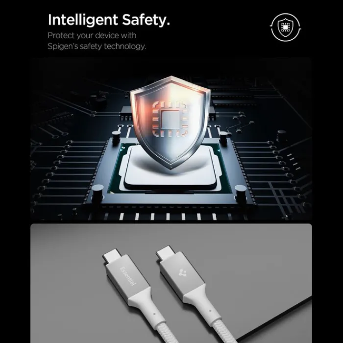 Spigen Kable-KABEL USB-C EB24015CC ESSENTIAL 240W 150CM BIAŁY