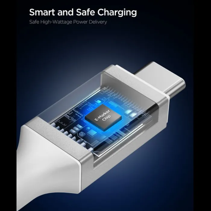 Spigen Kable-KABEL USB-C EB24015CC ESSENTIAL 240W 150CM BIAŁY