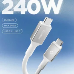 Spigen Kable-KABEL USB-C EB24012CC ESSENTIAL 240W 120CM BIAŁY