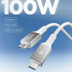 Spigen Kable-KABEL USB-C EB10010CC ESSENTIAL 100W 100CM BIAŁY