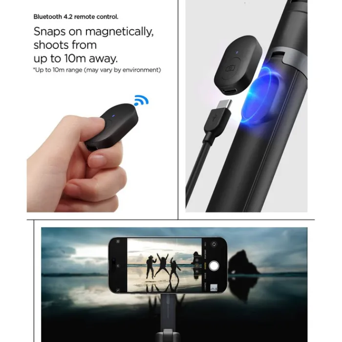 Spigen Selfie Stick-KIJEK SELFIE S581W MAGSAFE BLUETOOTH SELFIE STICK TRIPOD BLACK