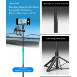 Spigen Selfie Stick-KIJEK SELFIE S581W MAGSAFE BLUETOOTH SELFIE STICK TRIPOD BLACK