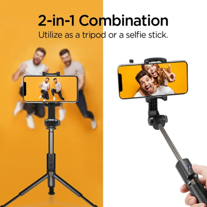 Spigen Selfie Stick-Kijek selfie Statyw S540w Wireless Selfie Stick Tripod Black