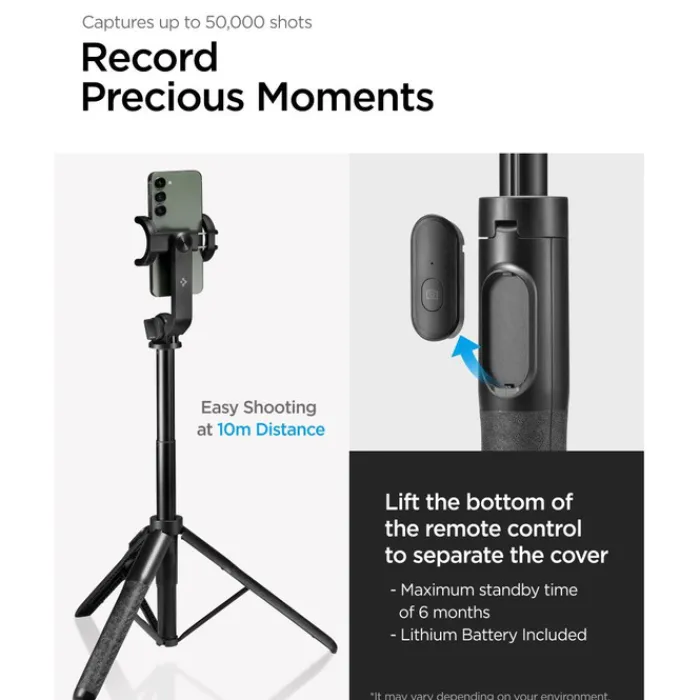 Spigen Selfie Stick-Kijek S560w Bluetooth Selfie Stick Tripod Black