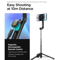Spigen Selfie Stick-Kijek S570w Magsafe Bluetooth Selfie Stick Tripod Black