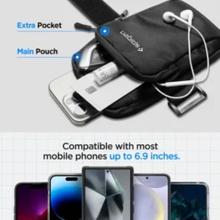 Spigen Inne|Etui Do Biegania-OPASKA NA RAMIĘ A702 DYNAMIC SHIELD ARMBAND BLACK