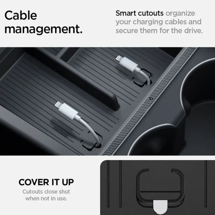 Spigen Tesla-Organizer Tesla Model 3 2024 Console Organizer Bottom Black