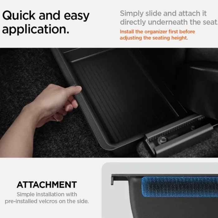 Spigen Tesla-ORGANIZER TESLA MODEL Y UNDERSEAT STORAGE BOX BLACK