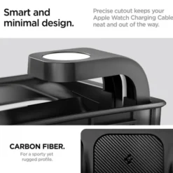 Spigen Ładowarki|Tesla-ORGANIZER Z UCHWYTEM DO ŁADOWARKI TESLA MODEL Y/3 3W1 WIRELESS CHARGING HUB MOUNT BLACK