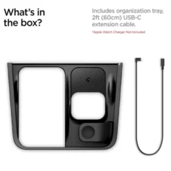 Spigen Ładowarki|Tesla-ORGANIZER Z UCHWYTEM DO ŁADOWARKI TESLA MODEL Y/3 3W1 WIRELESS CHARGING HUB MOUNT BLACK
