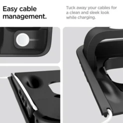 Spigen Ładowarki|Tesla-ORGANIZER Z UCHWYTEM DO ŁADOWARKI TESLA MODEL Y/3 3W1 WIRELESS CHARGING HUB MOUNT BLACK