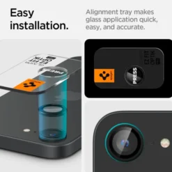 Spigen Iphone 17E|Apple-OSŁONA APARATU IPHONE 17e/16e OPTIK PRO GLAS.TR ”EZ FIT” CAMERA PROTECTOR 2-PACK CZARNA