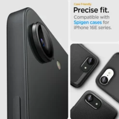 Spigen Iphone 17E|Apple-OSŁONA APARATU IPHONE 17e/16e OPTIK PRO GLAS.TR ”EZ FIT” CAMERA PROTECTOR 2-PACK CZARNA