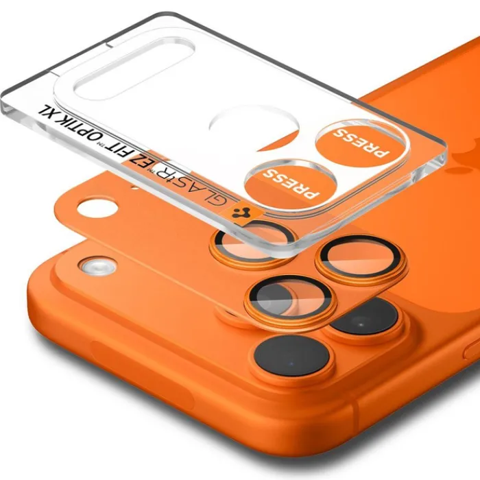 Spigen Iphone 17 Pro Max|Apple-OSŁONA APARATU IPHONE 17 PRO MAX OPTIK PRO XL GLAS.TR ”EZ FIT” CAMERA PROTECTOR ORANGE