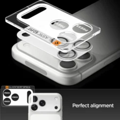Spigen Iphone 17 Pro|Apple-OSŁONA APARATU IPHONE 17 PRO OPTIK PRO XL GLAS.TR ”EZ FIT” CAMERA PROTECTOR SILVER