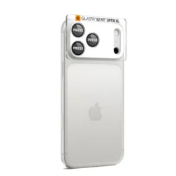 Spigen Iphone 17 Pro|Apple-OSŁONA APARATU IPHONE 17 PRO OPTIK PRO XL GLAS.TR ”EZ FIT” CAMERA PROTECTOR SILVER