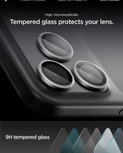 Spigen Iphone 17 Pro Max|Iphone 15 Pro-OSŁONA APARATU IPHONE 14 PRO / MAX / 15 PRO / MAX /16 PRO / MAX / 17 PRO / MAX OPTIK PRO GLAS.TR ”EZ FIT” 2-PACK GREY