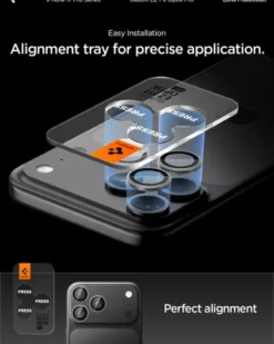 Spigen Iphone 17 Pro Max|Iphone 15 Pro-OSŁONA APARATU IPHONE 14 PRO / MAX / 15 PRO / MAX /16 PRO / MAX / 17 PRO / MAX OPTIK PRO GLAS.TR ”EZ FIT” 2-PACK GREY
