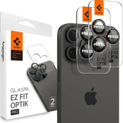 Spigen Iphone 17 Pro Max|Iphone 15 Pro-OSŁONA APARATU IPHONE 14 PRO / 14 PRO MAX / 15 PRO / 15 PRO MAX / 16 PRO / 16 PRO MAX OPTIK PRO L-SERIES GLAS.TR ”EZ FIT” 2-PACK BLACK