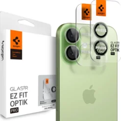 Spigen Iphone 17|Apple-OSŁONA APARATU IPHONE 16 / 16 PLUS / 17 OPTIK PRO GLAS.TR ”EZ FIT” CAMERA PROTECTOR 2-PACK GREEN